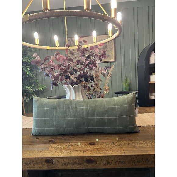 14 x 36 Windowpane Plaid Oblong Pillow - Thumbnail 2